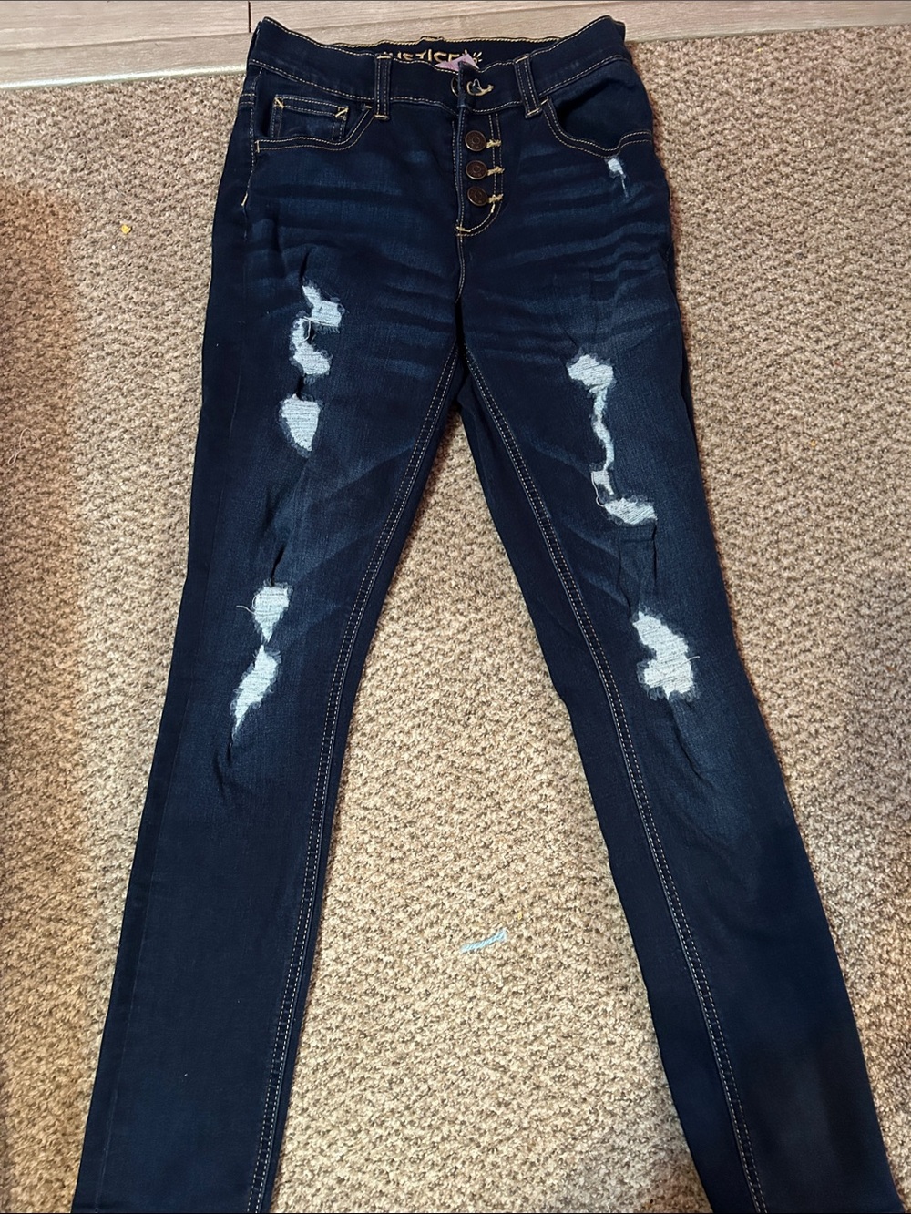 Justice Dark Blue Stretch Skinny Jeans for Kids